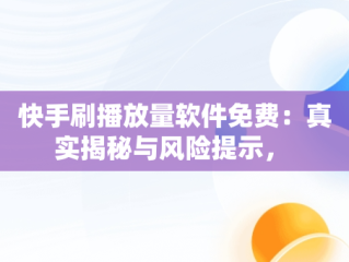 快手刷播放量软件免费：真实揭秘与风险提示， 