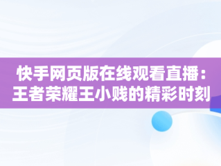 快手网页版在线观看直播：王者荣耀王小贱的精彩时刻，快手直播网页版是什么意思 