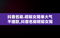 抖音名称.昵称女简单大气不撞款,抖音名称昵称女简单大气不撞款两个字