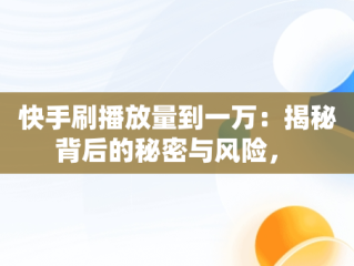 快手刷播放量到一万：揭秘背后的秘密与风险， 