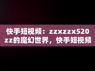 快手短视频：zzxzzx520zz的魔幻世界，快手短视频观看记录在哪里 