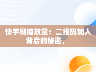 快手刷播放量：二维码加人背后的秘密， 