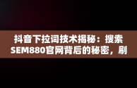 抖音下拉词技术揭秘：搜索SEM880官网背后的秘密，刷抖音下拉帝搜软件全国招商 