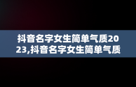 抖音名字女生简单气质2023,抖音名字女生简单气质三个字可爱