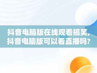 抖音电脑版在线观看搞笑,抖音电脑版可以看直播吗?