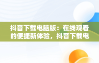 抖音下载电脑版：在线观看的便捷新体验，抖音下载电脑版在线观看视频 