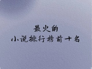 最火的小说排名,十大最火小说