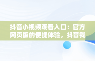 抖音小视频观看入口：官方网页版的便捷体验，抖音我要看抖音小视频 