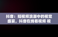 抖音：短视频浪潮中的视觉盛宴，抖音在线看视频 视频怎么看 