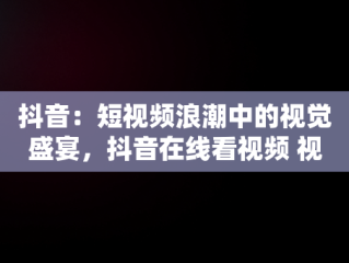 抖音：短视频浪潮中的视觉盛宴，抖音在线看视频 视频怎么看 