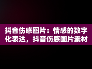 抖音伤感图片：情感的数字化表达，抖音伤感图片素材 