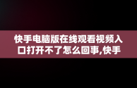 快手电脑版在线观看视频入口打开不了怎么回事,快手电脑版在线观看视频入口打开不了