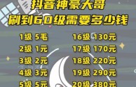 抖音10级要刷多少钱,抖音10级要刷多少钱礼物