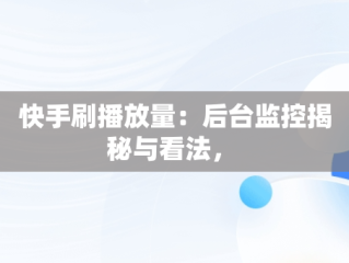 快手刷播放量：后台监控揭秘与看法， 