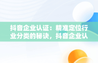 抖音企业认证：精准定位行业分类的秘诀，抖音企业认证行业分类怎么选择的 