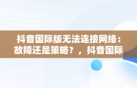 抖音国际版无法连接网络：故障还是策略？，抖音国际版为什么显示无法连接网络? 