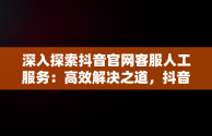 深入探索抖音官网客服人工服务：高效解决之道，抖音官网客服人工服务在哪里 