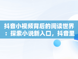 抖音小视频背后的阅读世界：探索小说新入口，抖音里小说视频怎么看完整 