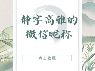 最火微信昵称静两个字,最火微信昵称静