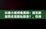 抖音小视频免费刷：娱乐新趋势还是隐私隐患？，在线刷抖音视频 