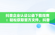 抖音企业认证公函下载指南：轻松获取官方文件，抖音认证公函在哪里填写 