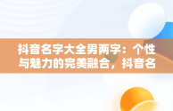 抖音名字大全男两字：个性与魅力的完美融合，抖音名字大全男两字霸气阳光一点的名字 