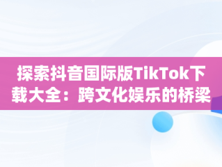 探索抖音国际版TikTok下载大全：跨文化娱乐的桥梁，抖音国际版(tiktok)最新版下载v18.3.6 免费下载 