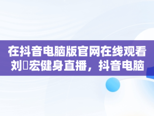 在抖音电脑版官网在线观看刘畊宏健身直播，抖音电脑网页版正式上线 