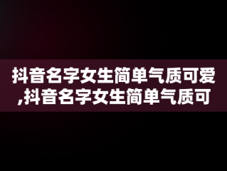 抖音名字女生简单气质可爱,抖音名字女生简单气质可爱两个字