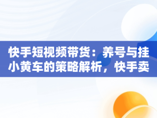 快手短视频带货：养号与挂小黄车的策略解析，快手卖货需要养号吗 