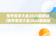 快手名字大全2024最新版(快手名字大全2024最新版伤感)