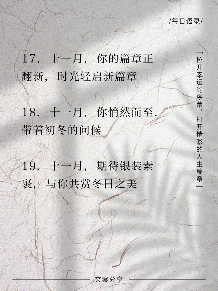 十一月最火文案短句,十一月最火文案短句有音符